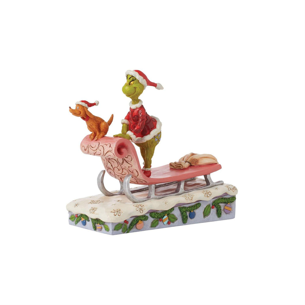Grinch and Max Riding on a Sleigh