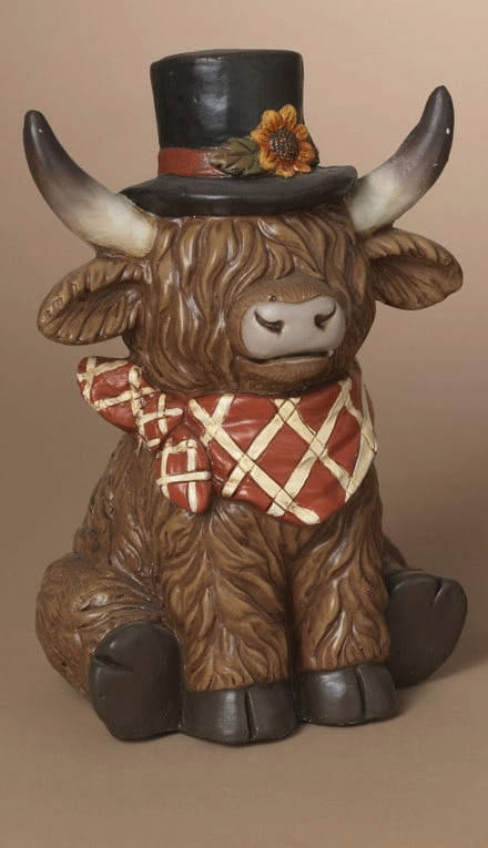 Harvest Highland Cow with Top Hat