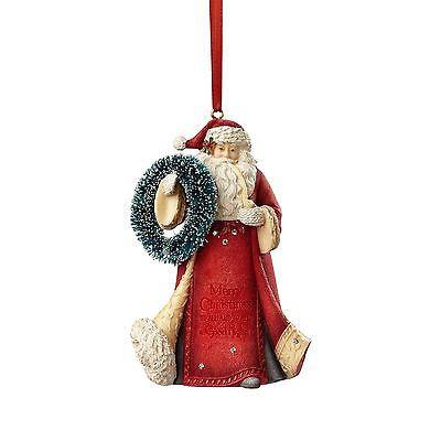 Santa Holding Wreath Ornament