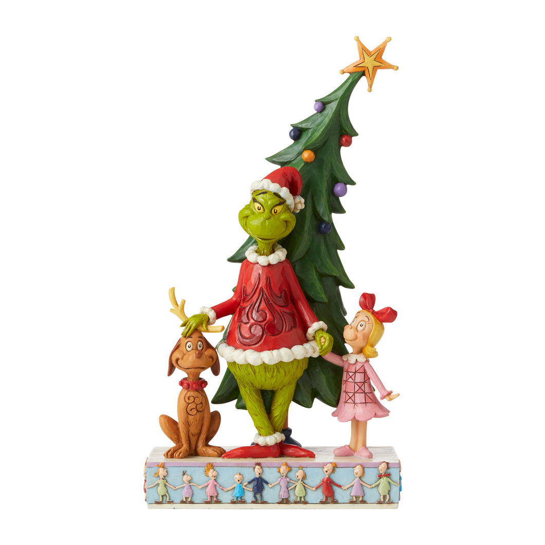 Grinch, Max and Cindy by Tree