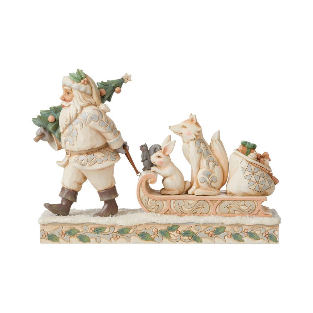 Woodland Santa with Animals on Sleigh