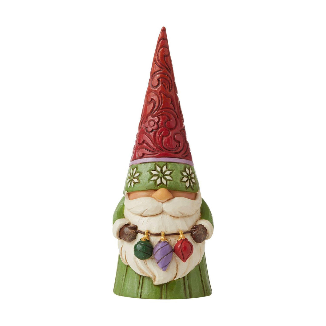 Christmas Gnome Holding Lights