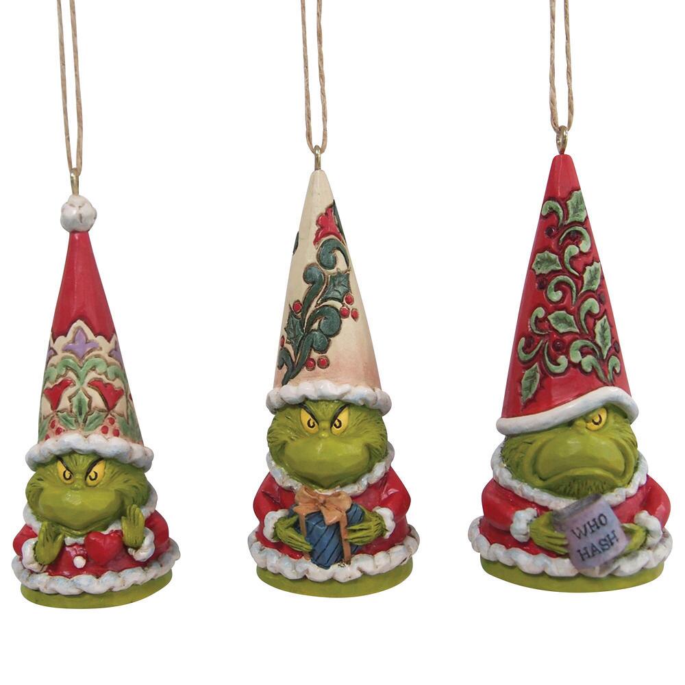 Grinch Gnome Ornaments Set of 3